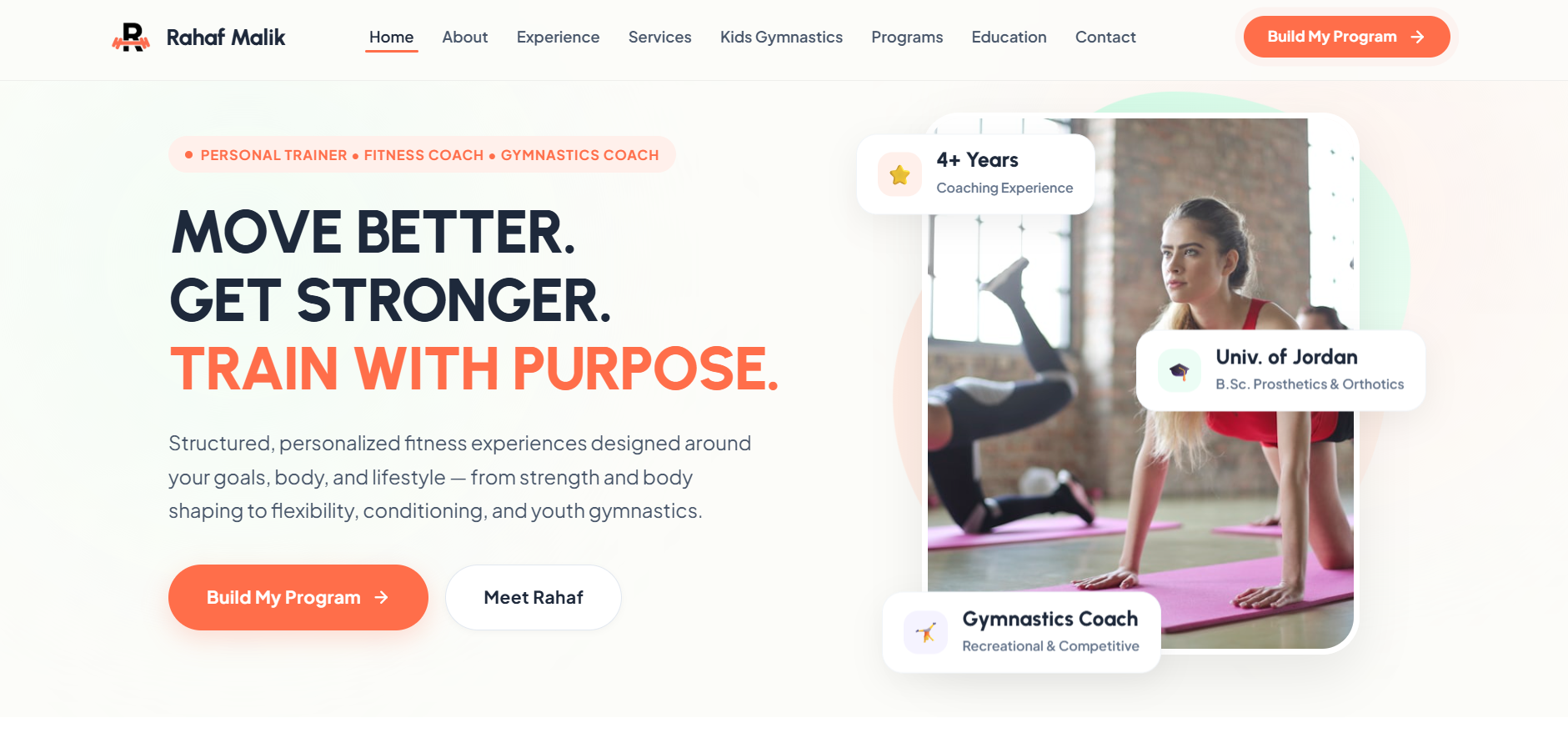 Rahaf Malik Fitness Coach Website Preview